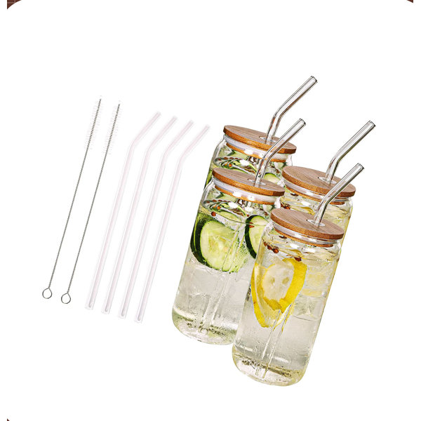Eternal Night Glass Jars With Lids And Straws, Hot & Cold Beverages